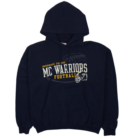 Champion Mens Blue XL Pullover Hoodie Merrimack College Football Fleece