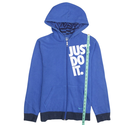 Nike Boys Blue Full Zip Hoodie XL 13-15 Years Just Do It Sportswear