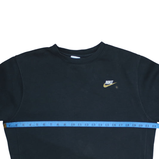 Nike Womens Black Small Pullover Sweatshirt Classic Crew Neck