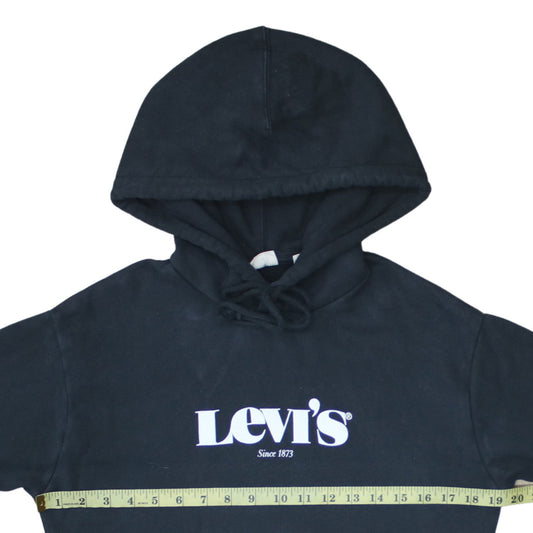Levi's Men's Black XS Pullover Hoodie with Logo Print