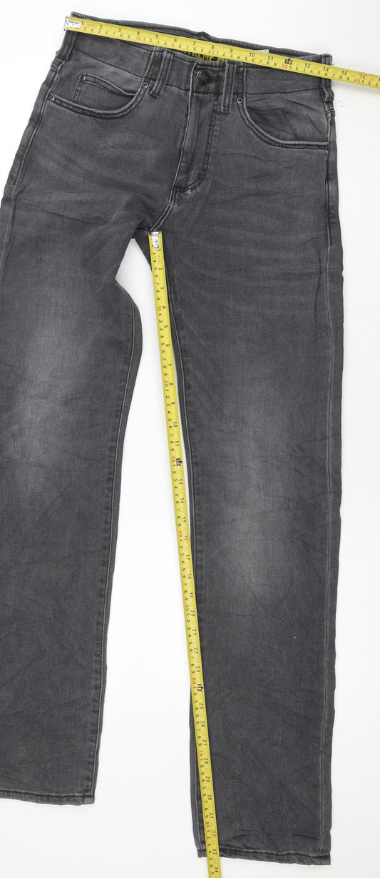 Lee Men’s Grey Straight Fit Performance Denim Jeans 34W 32L
