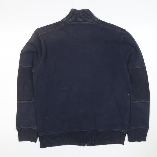 Champion Men's Blue Full Zip Sweatshirt Medium Cotton Blend