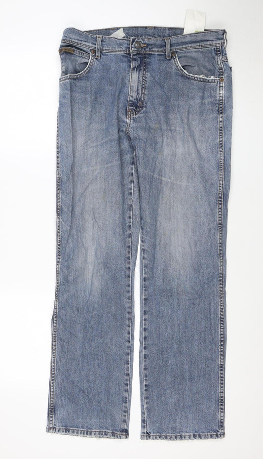 Wrangler Men's Blue Straight Texas Stretch Jeans Size 34W 30L
