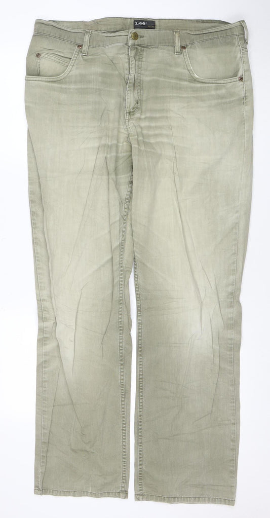 Lee Men's Beige Brooklyn Straight Jeans 32W 32L Regular Fit