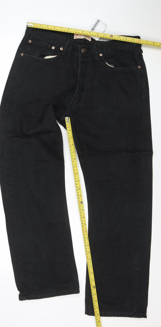 Levi Strauss Signature Men Black 34x30 Straight Jeans Classic Fit