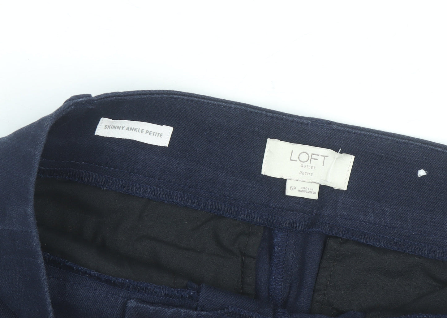LOFT Outlet Women's Navy Blue Petite Skinny Ankle Trousers Size 6