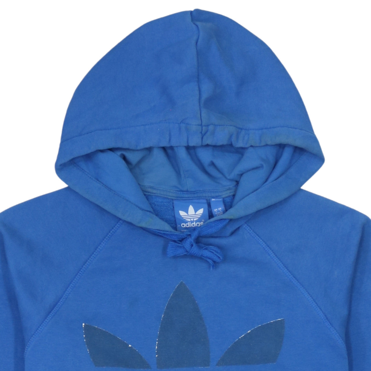 Adidas Men Blue Pullover Hoodie Small Logo Fleece Sportswear