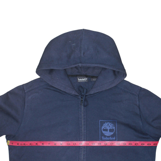 Timberland Men's Blue Full Zip Hoodie XL Logo Fleece Sweatshirt