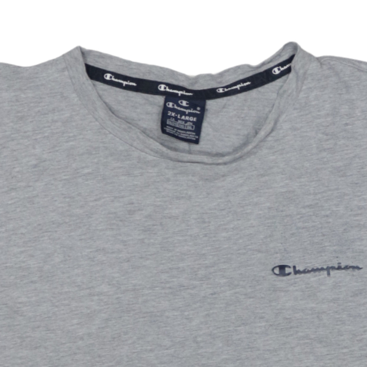 Champion Men's Grey 2XL Crew Neck Short Sleeve Cotton T-Shirt