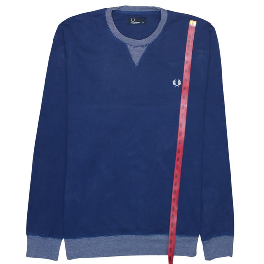 Fred Perry Men's Blue 2XL Crew Neck Cotton Pullover Sweatshirt