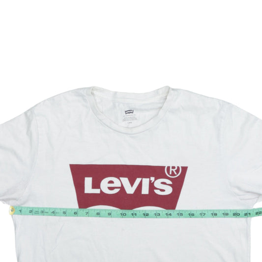 Levi's Men's White Logo Graphic Crew Neck Short Sleeve T-Shirt L