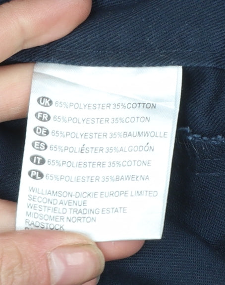 Dickies Men's Blue 30R Cargo Work Trousers Polyester Cotton Blend