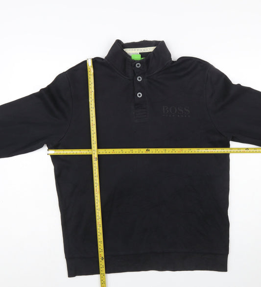 Hugo Boss Men's Black Henley Sweatshirt Size L