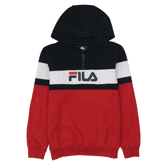 Fila Boys Multicoloured 13-15 Years Pullover Hoodie with Logo and Zip Detail