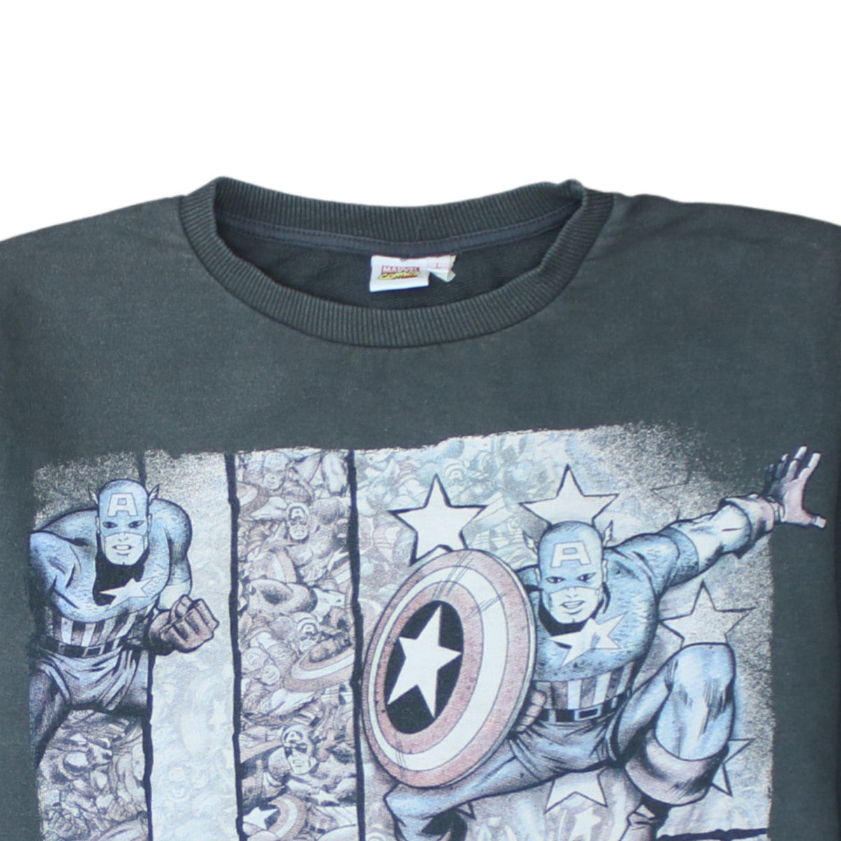 Cedarwood State Men’s Grey Captain America Comic Sweatshirt L