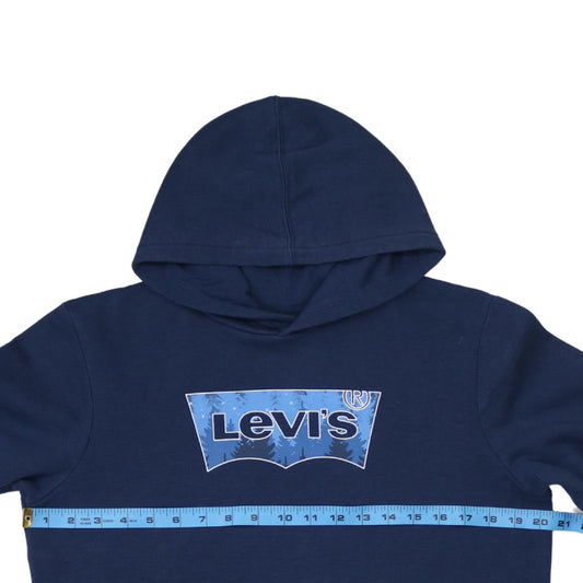 Levi's Boys Blue Pullover Hoodie 16 Years Graphic Logo Cotton Blend