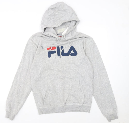 Fila Womens Grey XS Pullover Hoodie with Logo Print