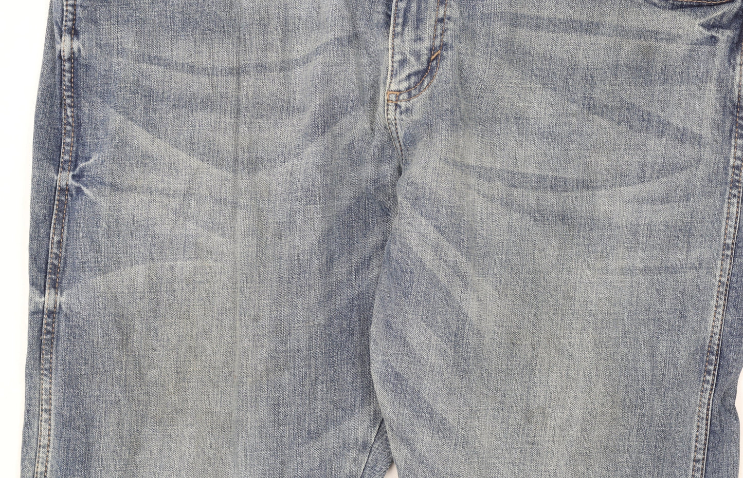 Wrangler Men Blue 38x30 Relaxed Bootcut Denim Jeans