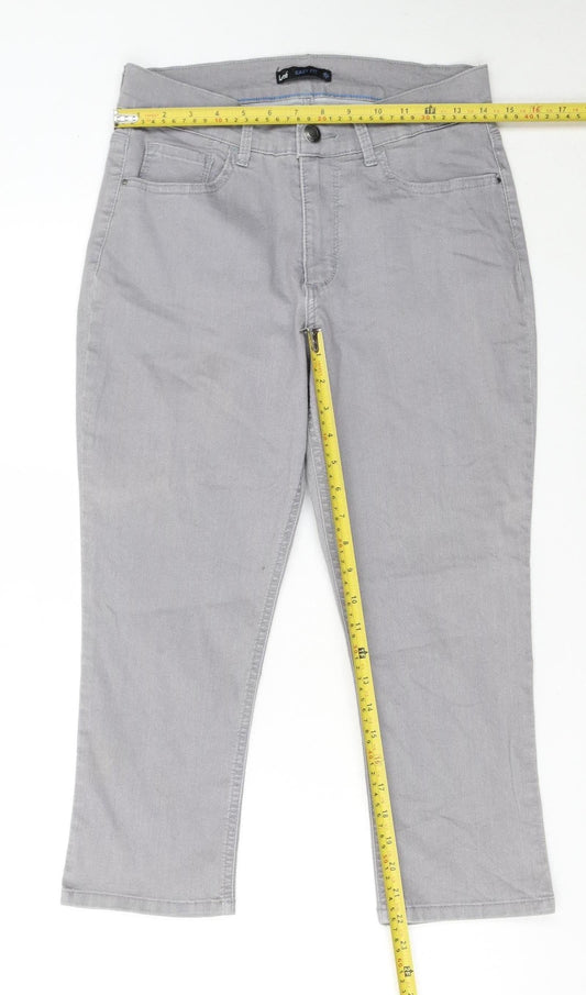 Lee Women’s Grey Easy Fit Straight Leg Stretch Jeans Size 10