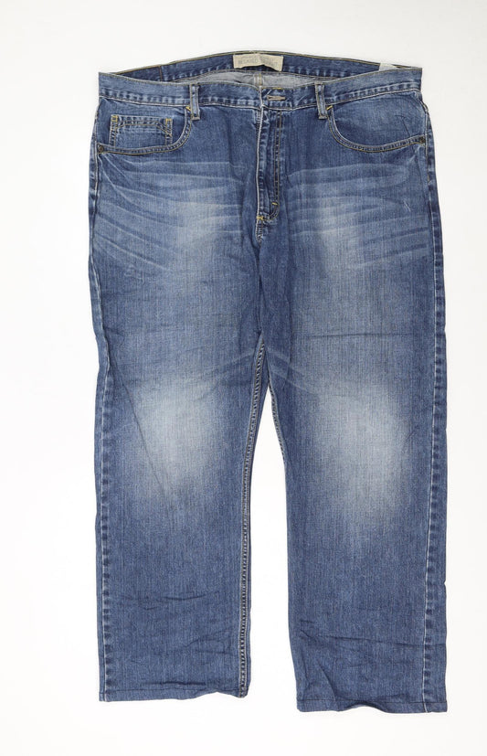 Wrangler Men's Blue Relaxed Straight Denim Jeans 38x30