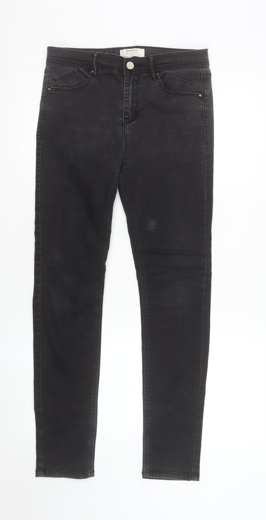 Stradivarius Women Black High Rise Skinny Jeans Size 10