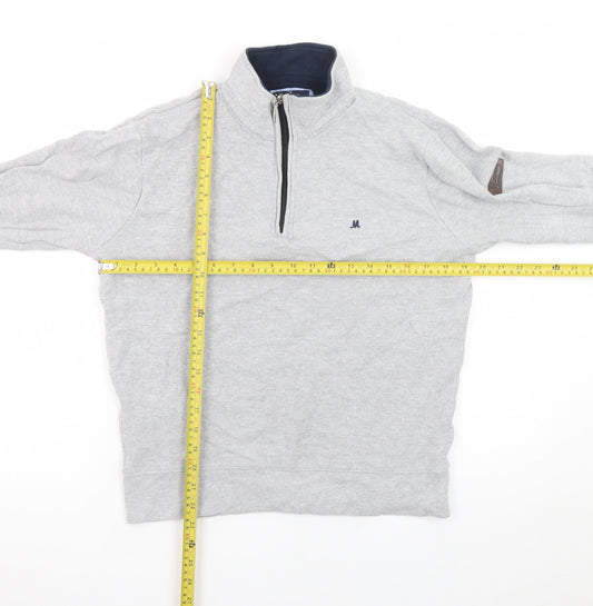 Mineral Clothing Co. Men's Grey 1/4 Zip Mock Neck Cotton Sweatshirt Size M