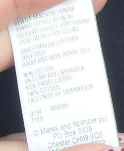 Marks and Spencer Girls Black Ankle Leggings 7 Years Cotton Stretch Side Stripe