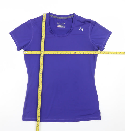 Under Armour Womens Purple HeatGear Short Sleeve Athletic T-Shirt M