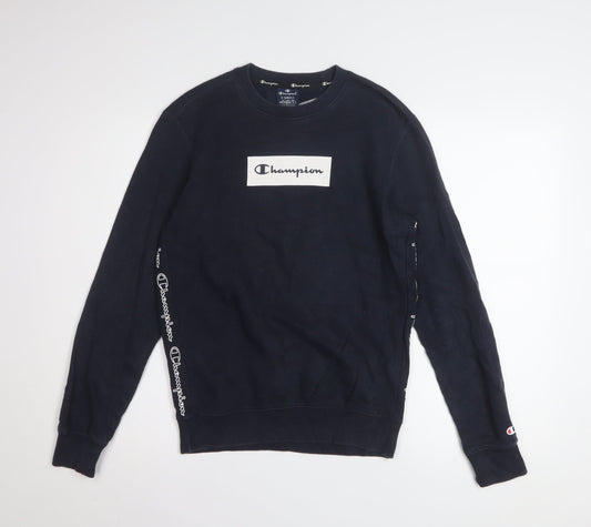 Champion Men's Blue XS Pullover Sweatshirt Crew Neck Logo Sportswear