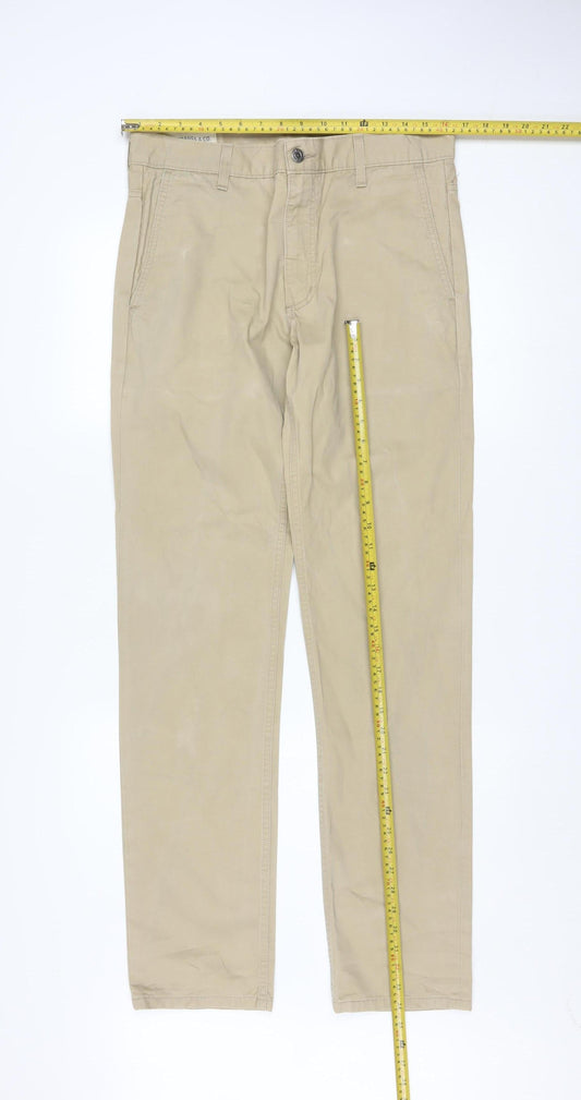 Levi’s Men Beige Chino Trousers W32 L34 Cotton Regular Fit