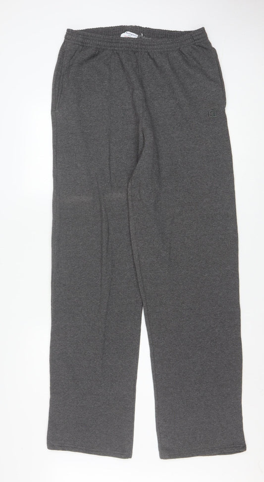 Champion Mens Grey Sweatpants L Regular Fit Fleece Athletic Trousers