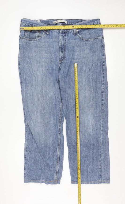 Lee Men's Blue 38x32 Straight Classic Fit Denim Jeans