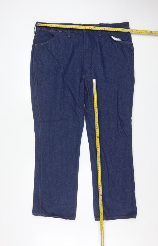Wrangler Men's Blue 42x30 Regular Fit Straight Denim Jeans