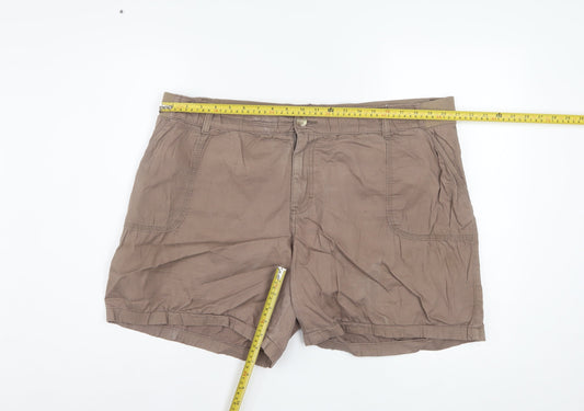 Lee Riders Men Brown Midrise Cargo Shorts Size M 37in Cotton Stretch
