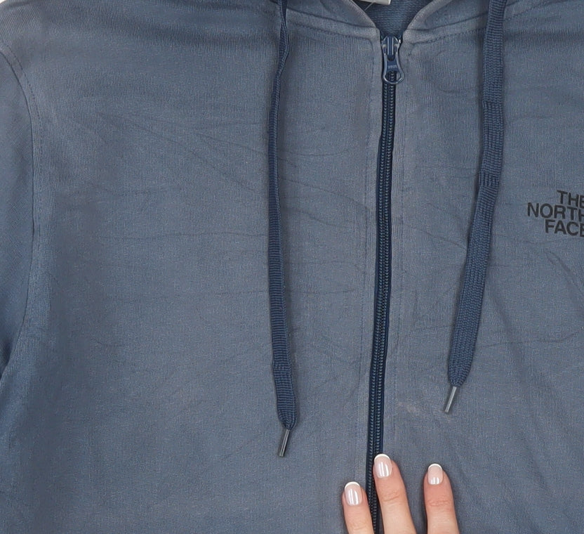 The North Face Men's Blue Full Zip Cotton Hoodie Size M