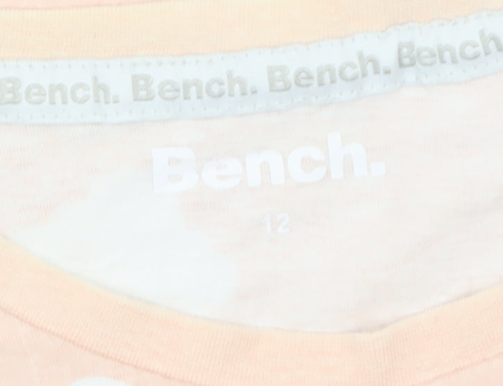 Bench Womens Pink Cloud Print Cotton T-Shirt Size 12