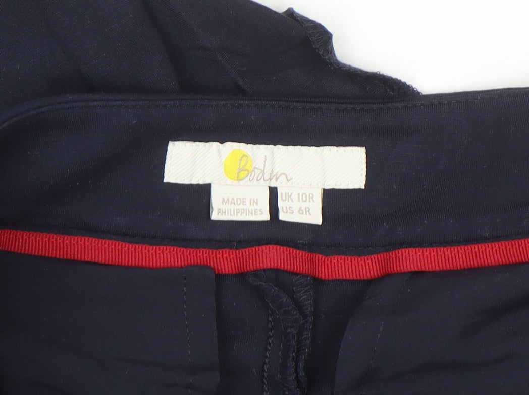 Boden Women's Blue Stretch Straight Leg Work Trousers Size 10
