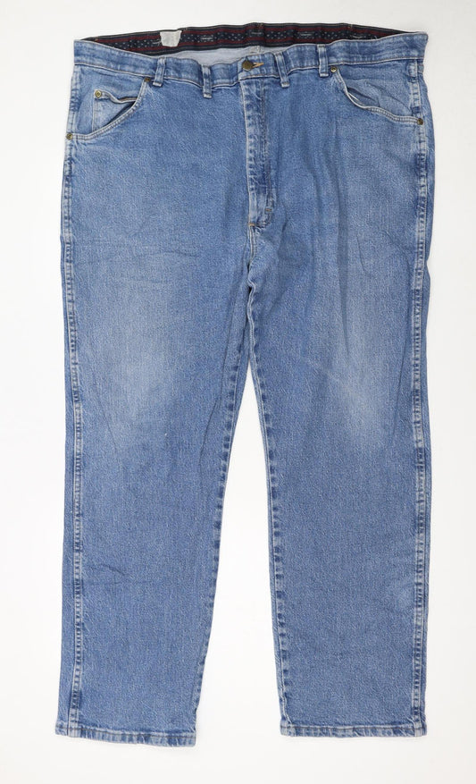 Wrangler Men's Blue Denim Straight Leg Jeans 44x30 Big & Tall