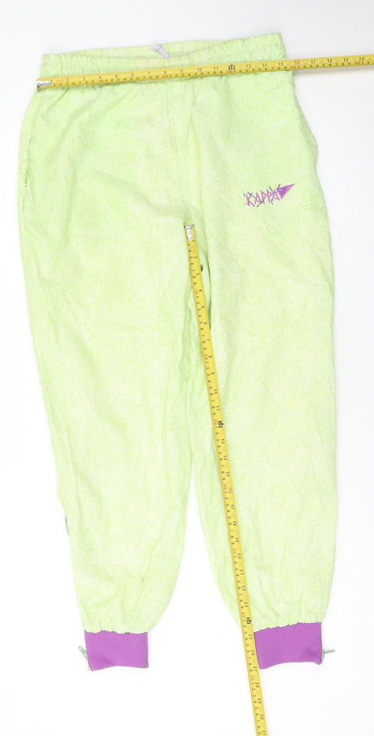 Kappa Women's Green Jogger Trousers Small 100% Polyamide Made in Italy