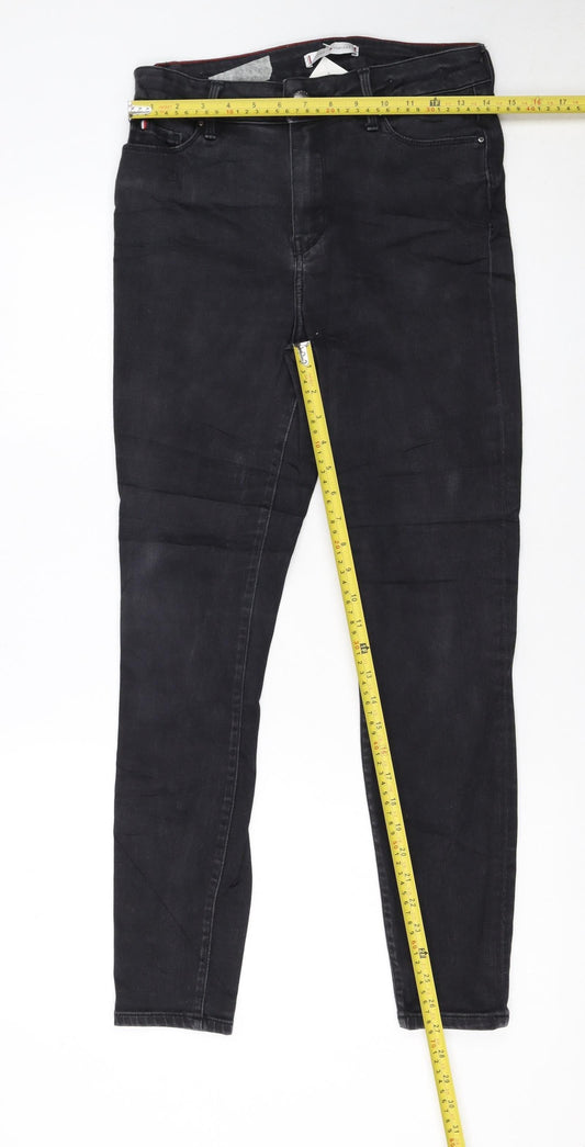 Tommy Hilfiger Womens Black Skinny Jeans Size 12 Regular Fit