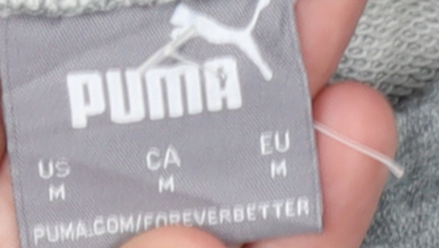 Puma Men's Grey Jogger Sweatpants M Regular Fit Elastic Waist