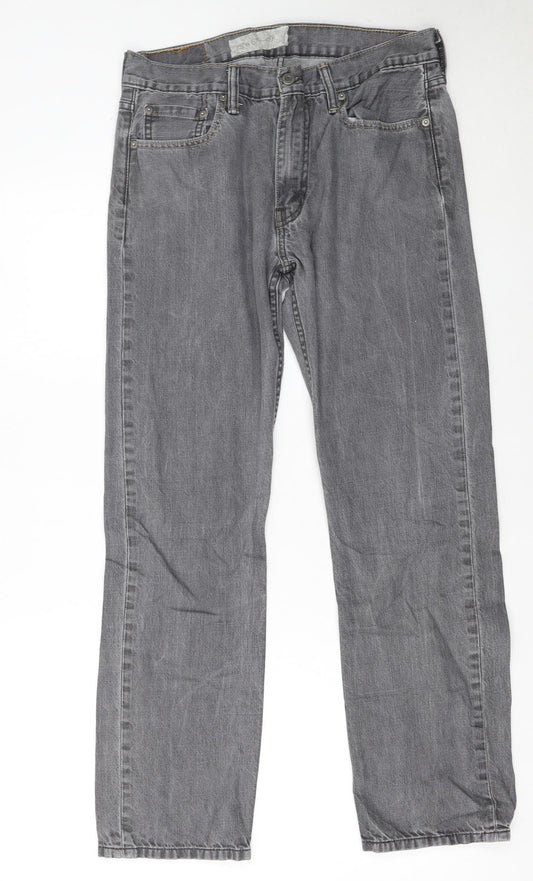 Levi’s 513 Men’s Grey Denim Jeans Size W32 L32 Straight Fit