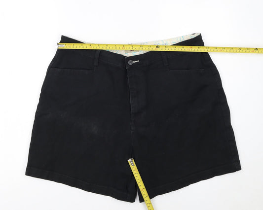 Lee Women's Black Chino Shorts Size 18 Stretch Cotton Blend
