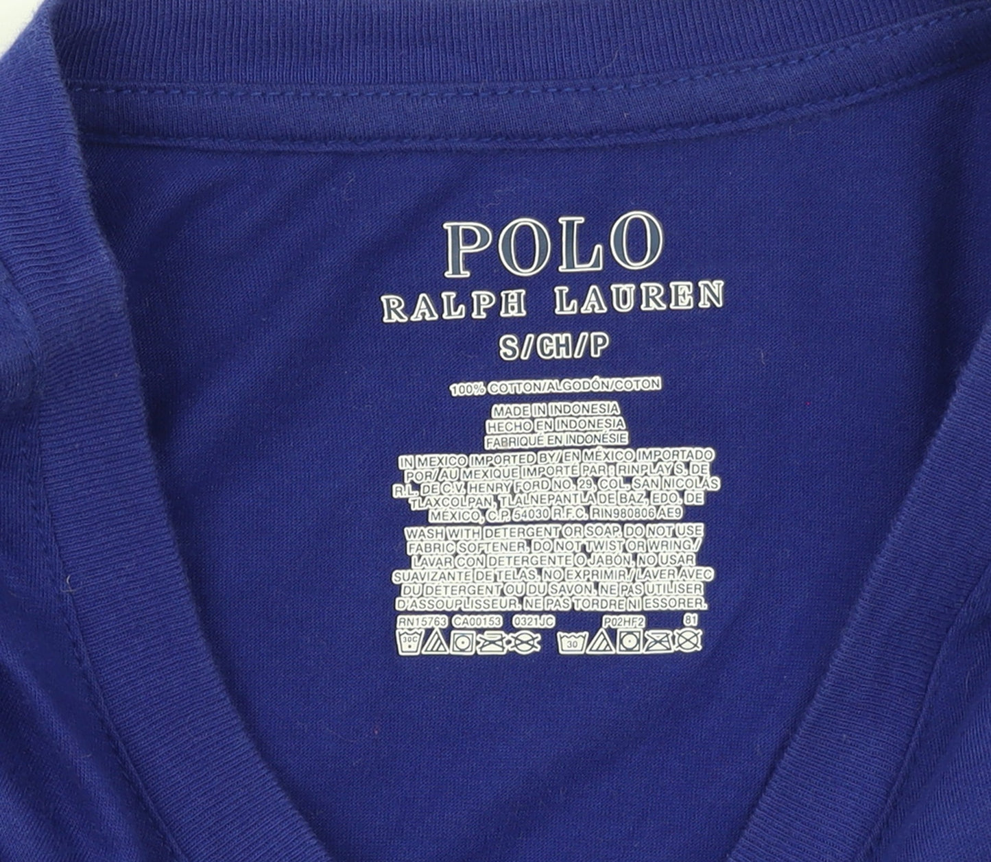 Ralph Lauren Men's Blue Cotton Crew Neck T-Shirt Size S