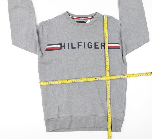 Tommy Hilfiger Men's Grey Logo Crew Neck Sweatshirt S