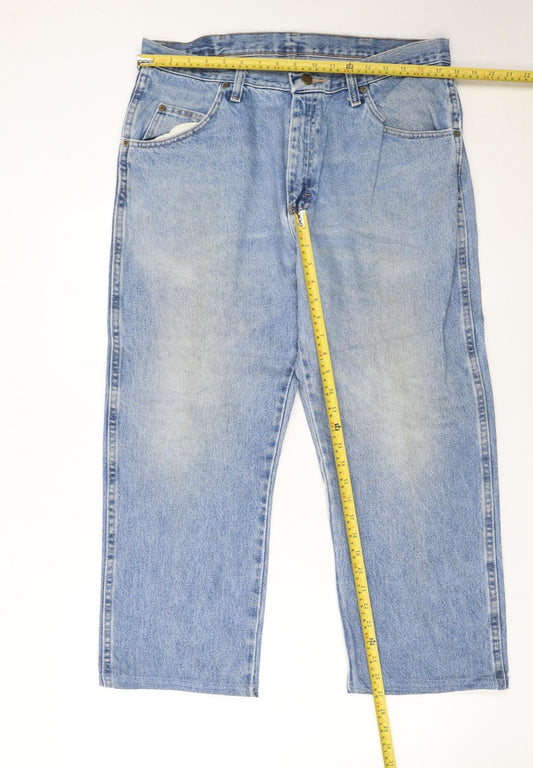 Wrangler Men's Light Blue 36x30 Straight Regular Fit Denim Jeans