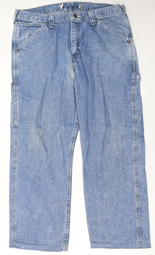 Lee Men’s Blue Straight Leg Denim Jeans 36W x 30L Cotton Regular Fit