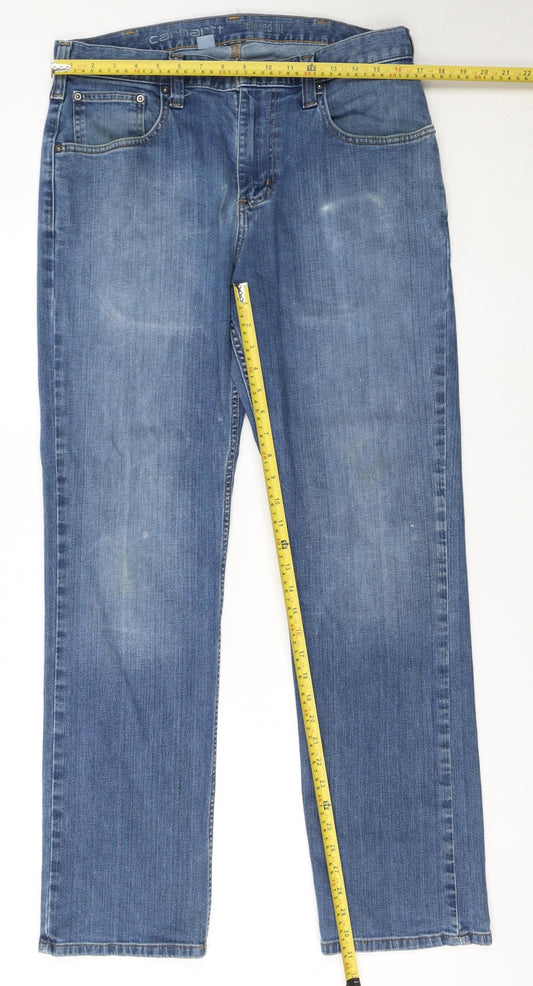 Carhartt Men's Blue Relaxed Fit Straight Denim Jeans 34x32