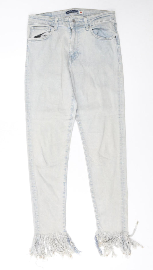 Levi's Made & Crafted Women's Light Blue Skinny Fringe Jeans Size 12