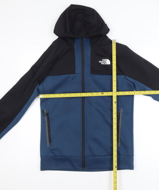 The North Face Mens Blue Softshell Full Zip Hooded Activewear Jacket Size S